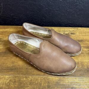 Sabah Fort Worth Brown Shoes Mens Size 8.5 EU 40 Leather Slip On Loafers